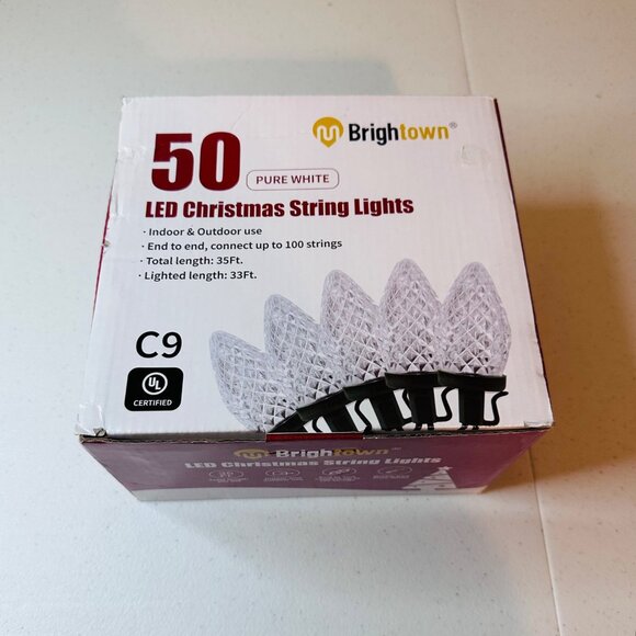 50 LED bulbs Pure White Christmas String Lights Indoor and Outdoor String Lights - Picture 2 of 8